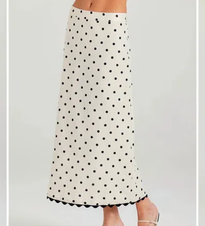 Sundays Polka Dot Alden Skirt In Brown In Multi