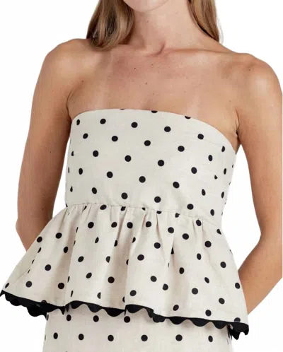Sundays Polka Dot Davis Top In Brown In Neutral