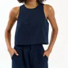 Sundays Rae Top In Deep Navy In Blue
