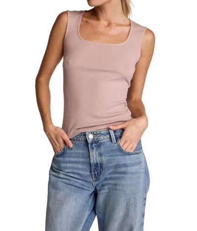 Sundays Rib Taylor Tank In Rose Mauve In Pink