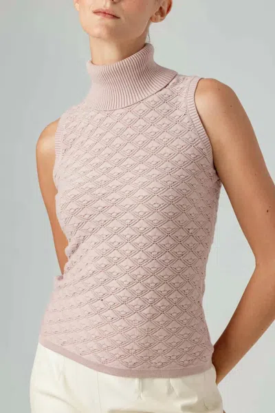 Sundays Roscoe Funnel Neck Tank Top In Light Pink