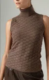 Sundays Roscoe Turtleneck Tank Top In Carob In Brown