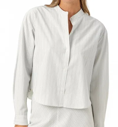 Sundays Sadie Button Down Shirt In Silver Top Stitch In Neutral