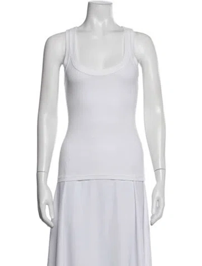 Pre-owned Sundays Scoop Neck Sleeveless Top In White