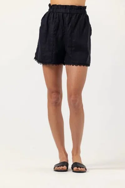 Sundays Shivani Linen Shorts In Black