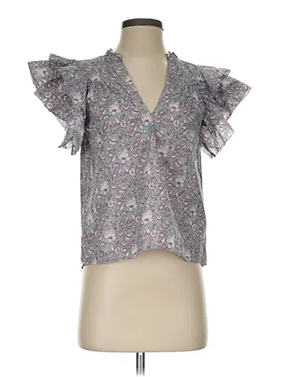 Pre-owned Sundays Short Sleeve Blouse In Gray