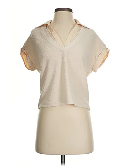 Pre-owned Sundays Short Sleeve Blouse In Ivory