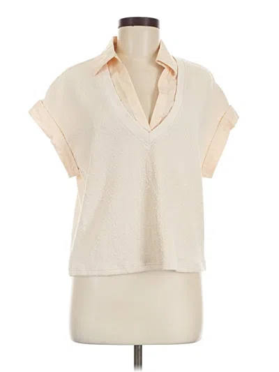 Pre-owned Sundays Short Sleeve Blouse In Ivory