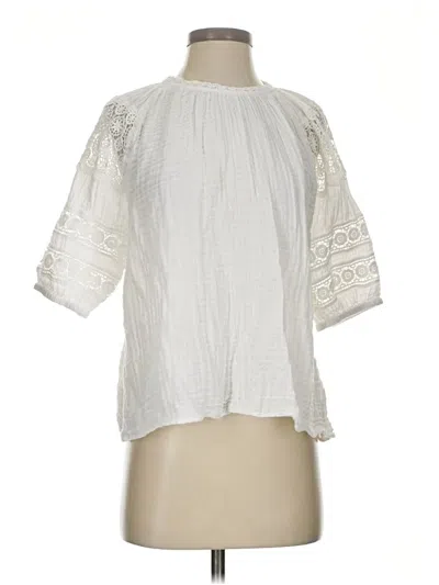 Pre-owned Sundays Short Sleeve Blouse In White