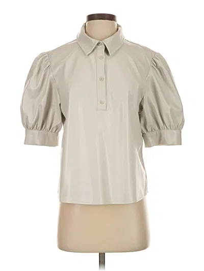 Pre-owned Sundays Short Sleeve Blouse In White