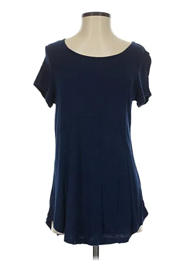 Pre-owned Sundays Short Sleeve Top Blue Scoop Neck Tops