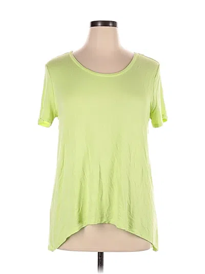 Pre-owned Sundays Short Sleeve Top Green Scoop Neck Tops