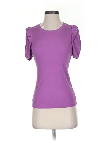 Pre-owned Sundays Short Sleeve Top Purple Sweetheart Neckline Tops