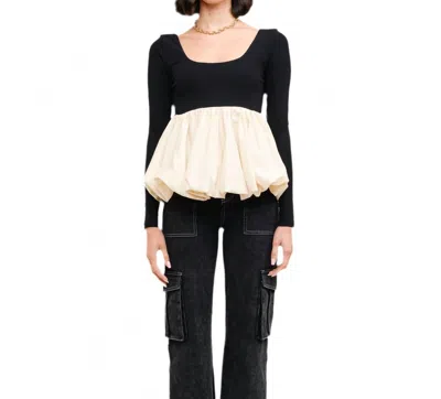Sundays Sofie The Label Bubble Shirt In Black/white In Multi