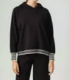 Sundays Stripe Cuff Hoodie In Black In Black