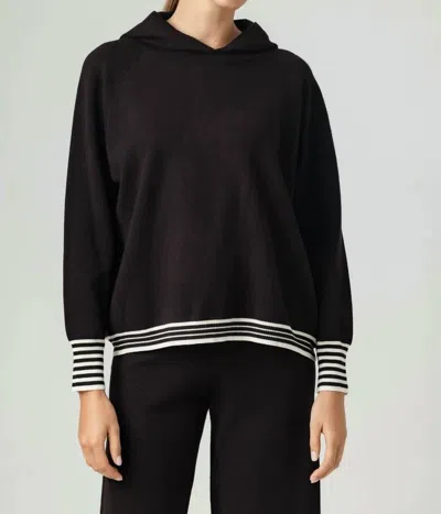 Sundays Stripe Cuff Hoodie In Black