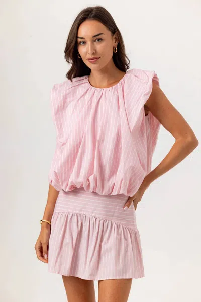 Sundays Stripe Kiera Top In Roselight In Neutral