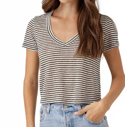 Sundays Stripe Linen Sister Tee In Mono Luxe Stripe In Multi