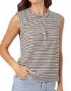 Sundays Stripe Linen Sky Tee In Mono Luxe Stripe In Multi