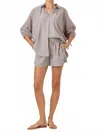 Sundays Stripe Penny Pull-on Shorts In Stone In Purple