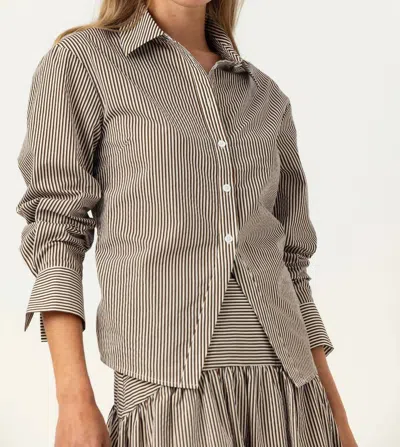 Sundays Striped Aster Shirt In Umber Stripe In Multi