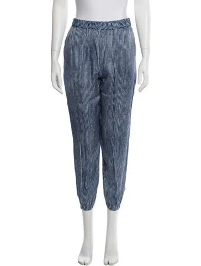 Pre-owned Sundays Striped Skinny Leg Pants In Blue