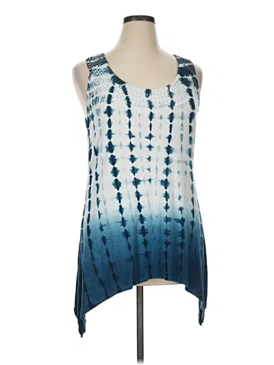 Pre-owned Sundays Tank Top Blue Halter Neckline Tops