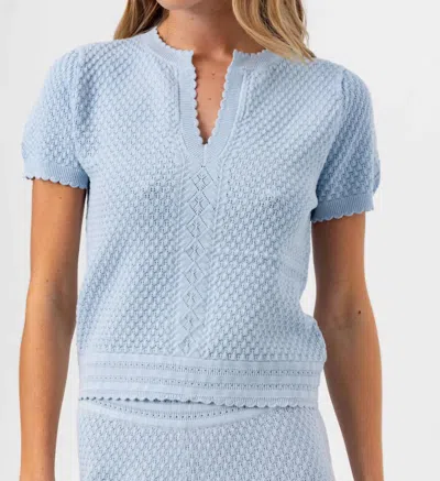Sundays Tilda Short Sleeve Sweater In Spring Blue