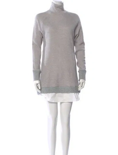Pre-owned Sundays Turtleneck Mini Dress In Gray