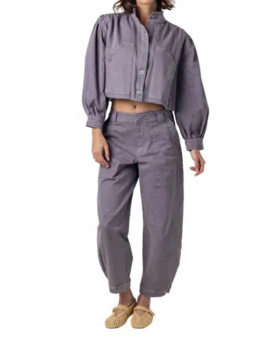 Sundays Twill Sawyer Wide Leg Pants In Gray In Blue