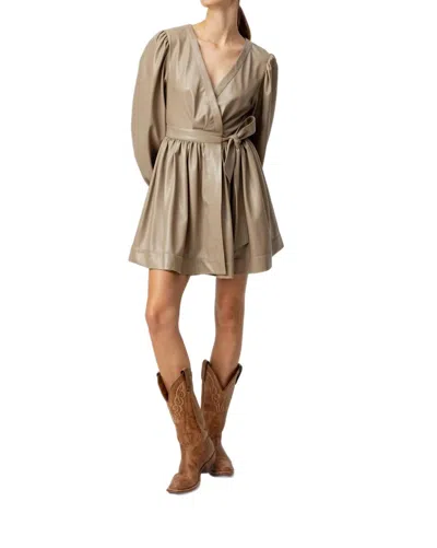 Sundays Vegan Leather Flora Dress In Mushroom In Brown