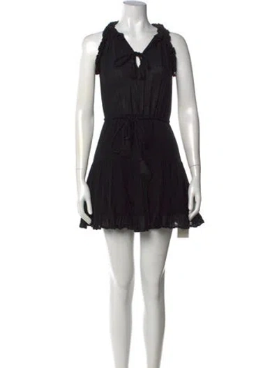 Pre-owned Sundays V-neck Mini Dress In Black