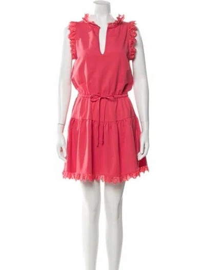 Pre-owned Sundays V-neck Mini Dress In Pink