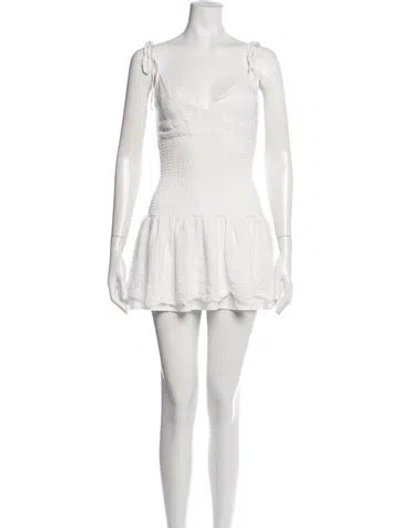 Pre-owned Sundays V-neck Mini Dress In White