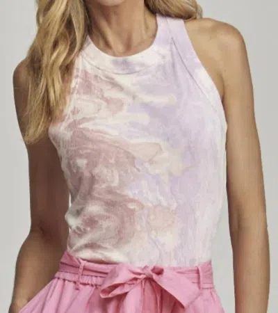 Sundays Washed Turner Tank In Lavender Marble In Pink