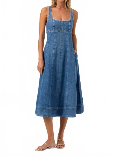 Sundays Willa Dress In Denim In Animal Print