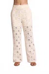 Sundays Garcia Pants In Cream Crochet In Metallic