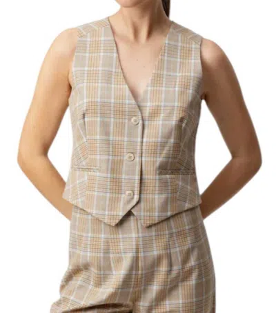 Sundays Zahara Vest In Taviara Plaid In Sand