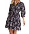 Sundays Zera Mini Dress In Midnight Bloom In Blue