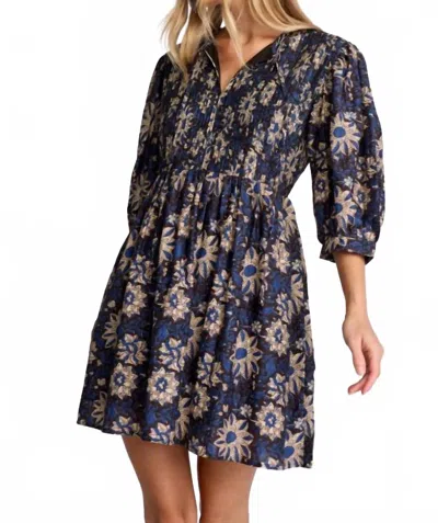 Sundays Zera Mini Dress In Midnight Bloom In Blue