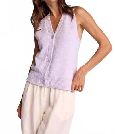 Sundays Zya Cotton Knit Boucle Vest In Petal In Purple