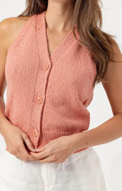 Sundays Zya Vest In Positano Peach In Pink