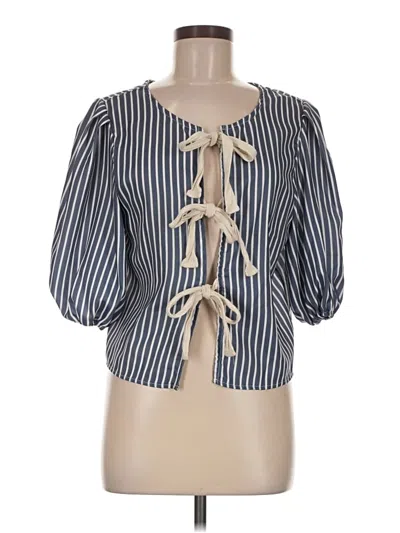 Pre-owned Sundayup 3/4 Sleeve Blouse In Blue