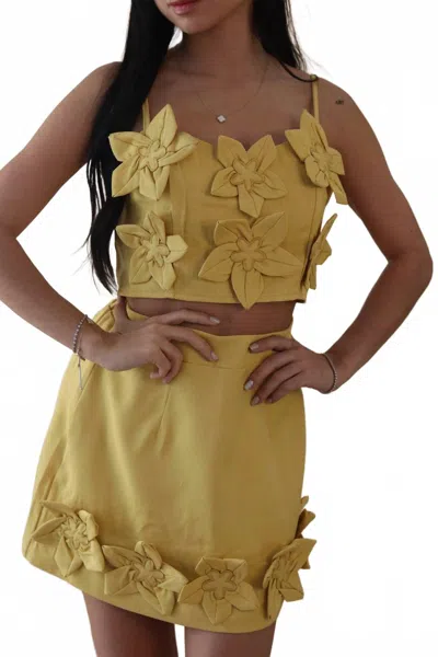 Sundayup Ellie Crop Top And Mini Skirt Set In Yellow