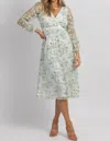 Sundayup Embroidered Longsleeve Midi Dress In White Mesh In White