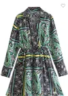 Sundayup Long Road Home Dress In Black/green In Green