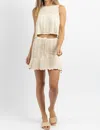 SUNDAYUP PAOLO CROCHET SKIRT SET IN BEIGE