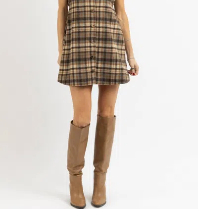 Sundayup Sadie Plaid Mini Dress In Brown