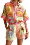 Sundayup Shandy Multi Print Top & Shorts Set In Multi