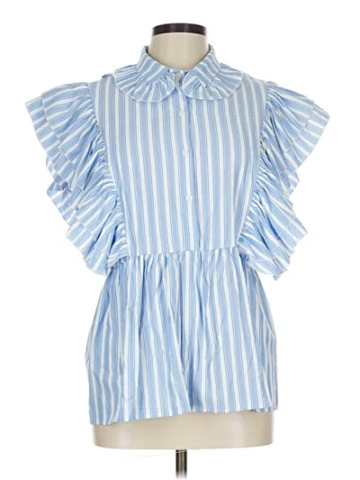 Sundayup Short Sleeve Blouse In Blue